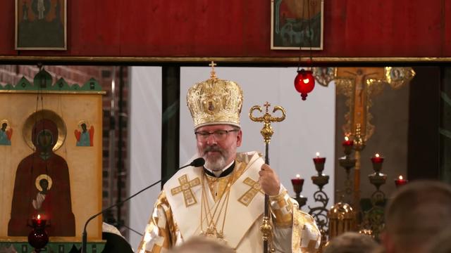 Провідь Блаженнішого  Святослава під час архиєрейської хіротонії о. Маріуша Томи Дмитерка
